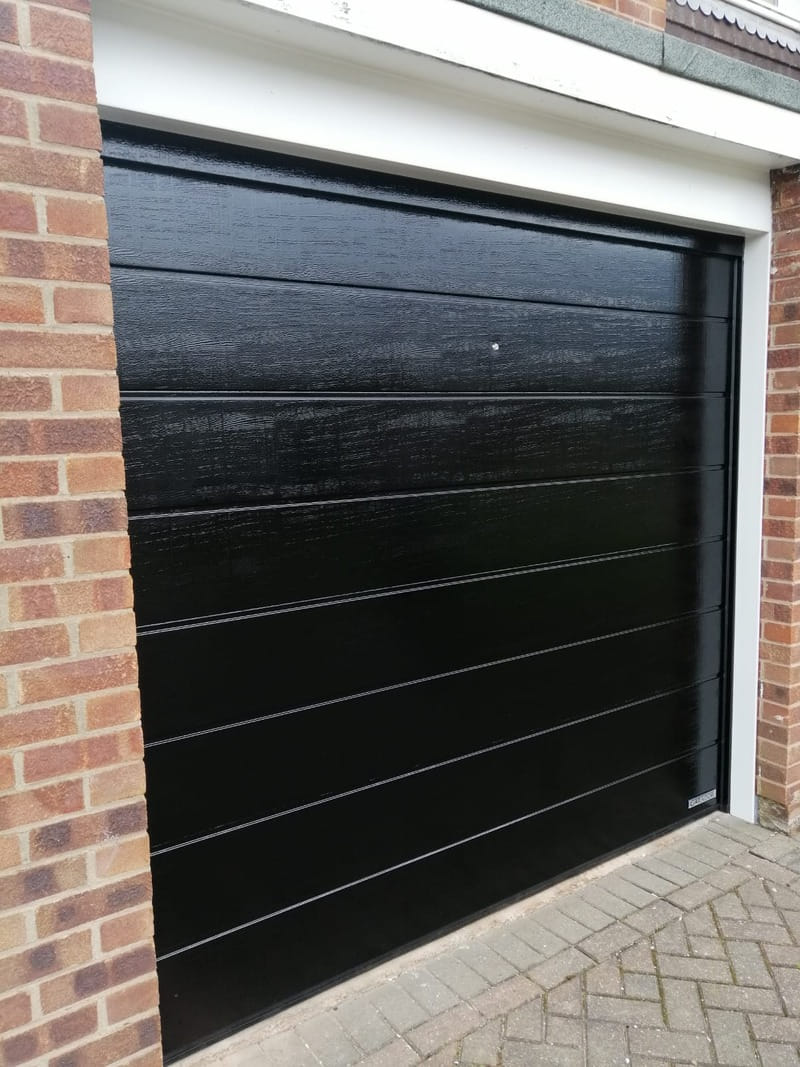 Garador Linear Medium Design, Black Sectional Garage Door (Nottinghamshire)
